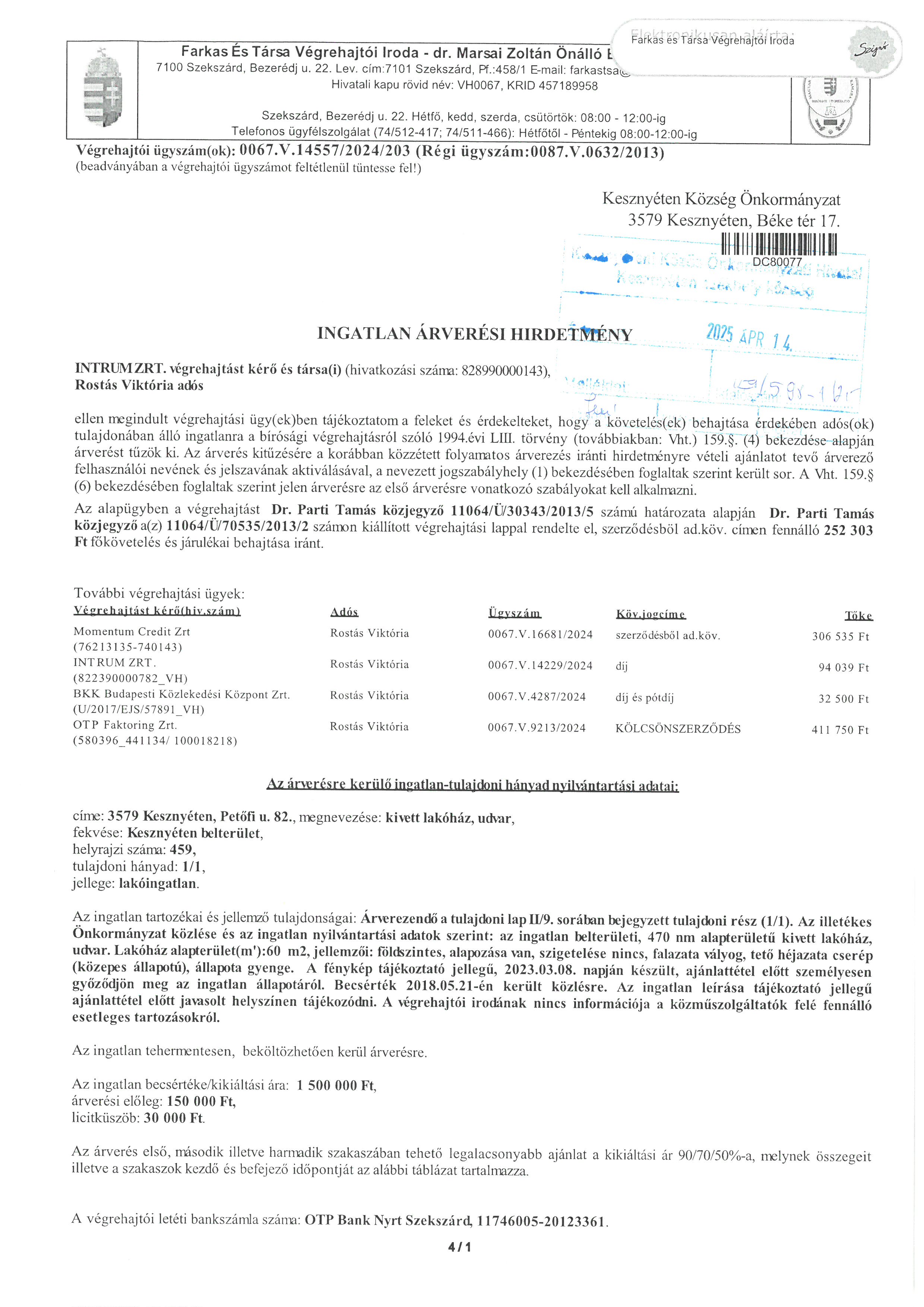 Ingatlanrversi hirdetmny
